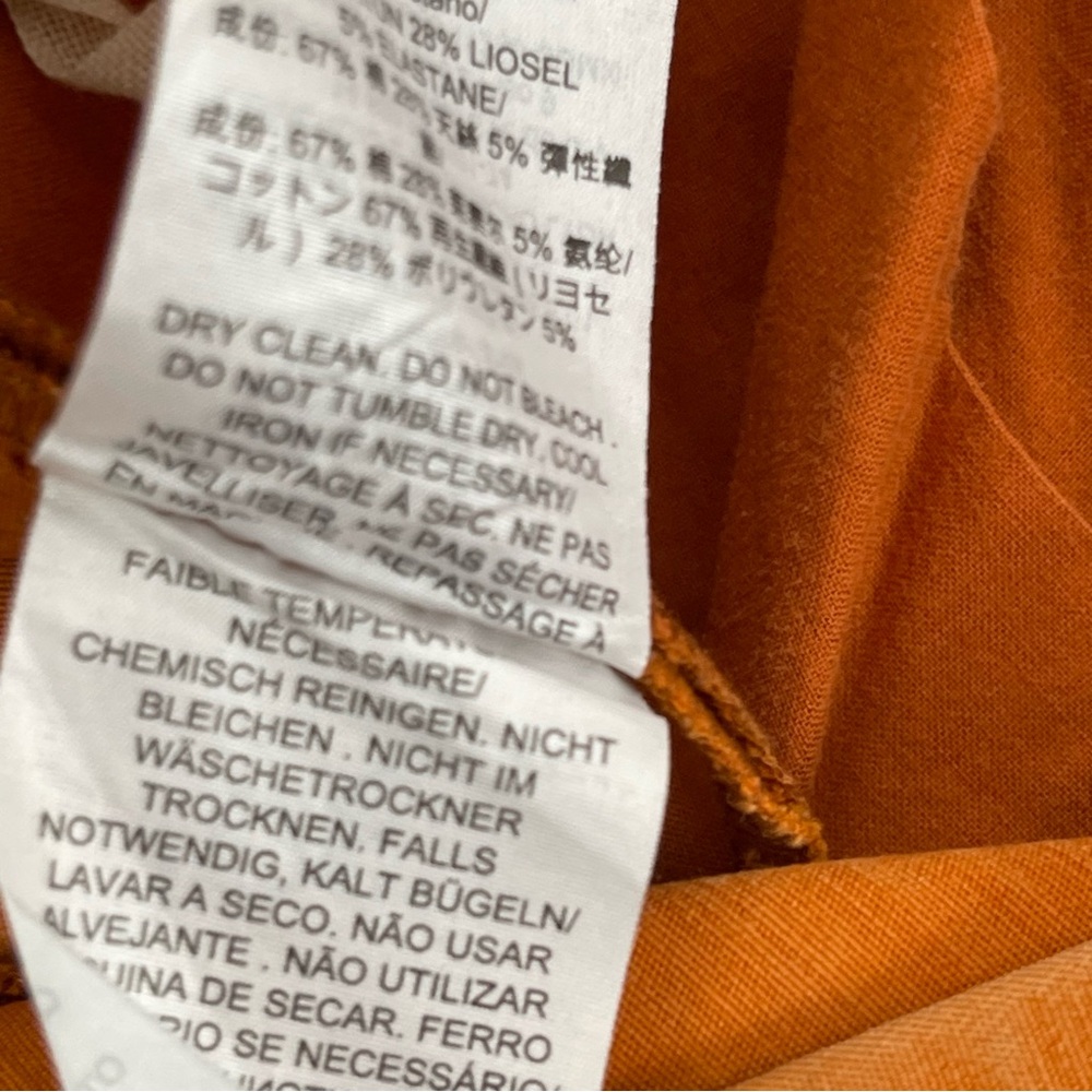 Tory Burch Orange Ankle Pants Women’s Size 12 Slim Fit Tapered‎ Leg - Picture 5 of 14